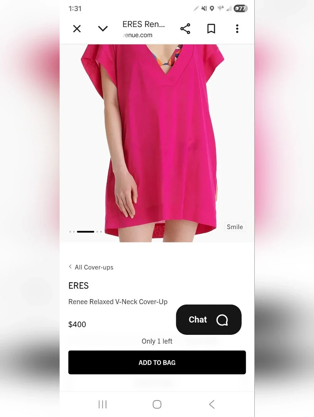Eres Beach Tunic Swim Coverup Renee in Purple Size S/M